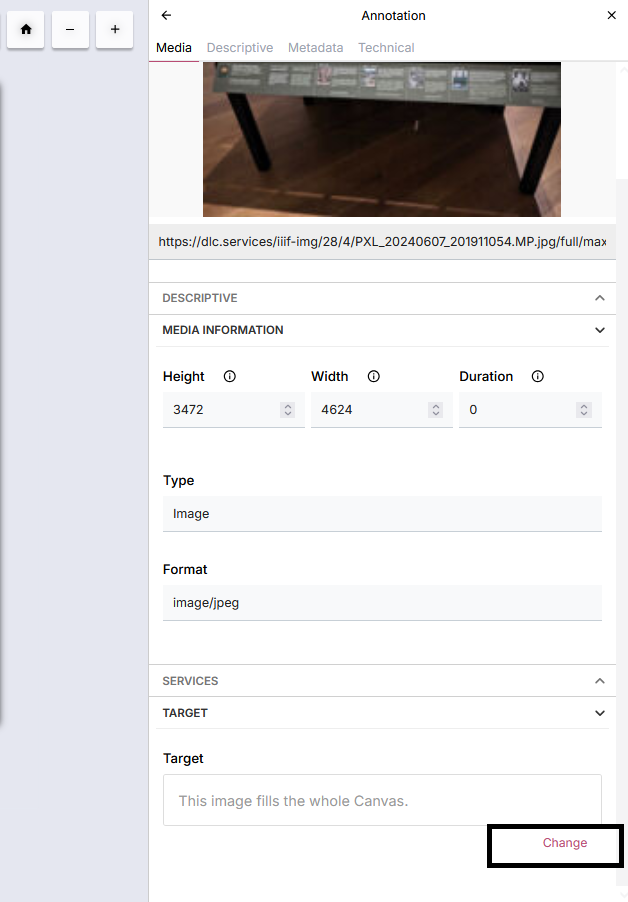 Changing the Target for the image