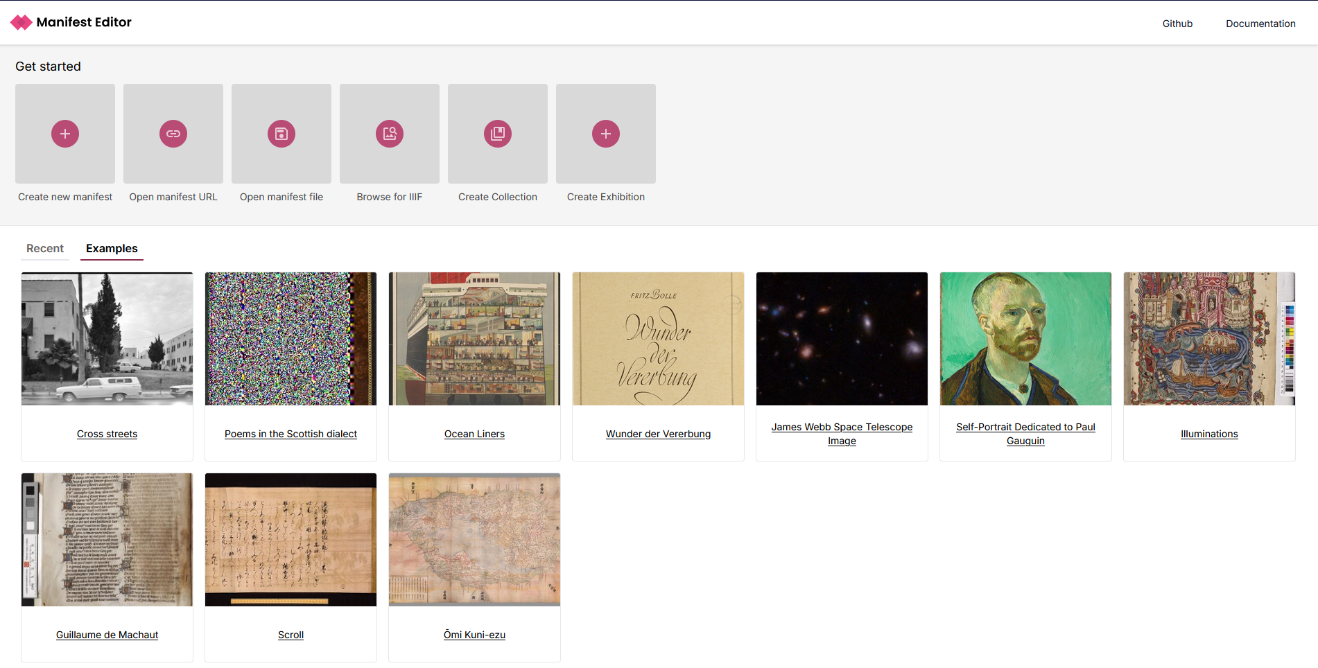Standard Manifest Editor Homepage