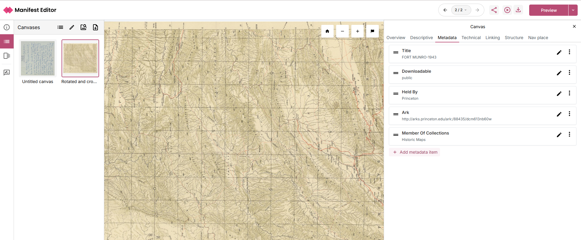 Source metadata is added to the Canvas