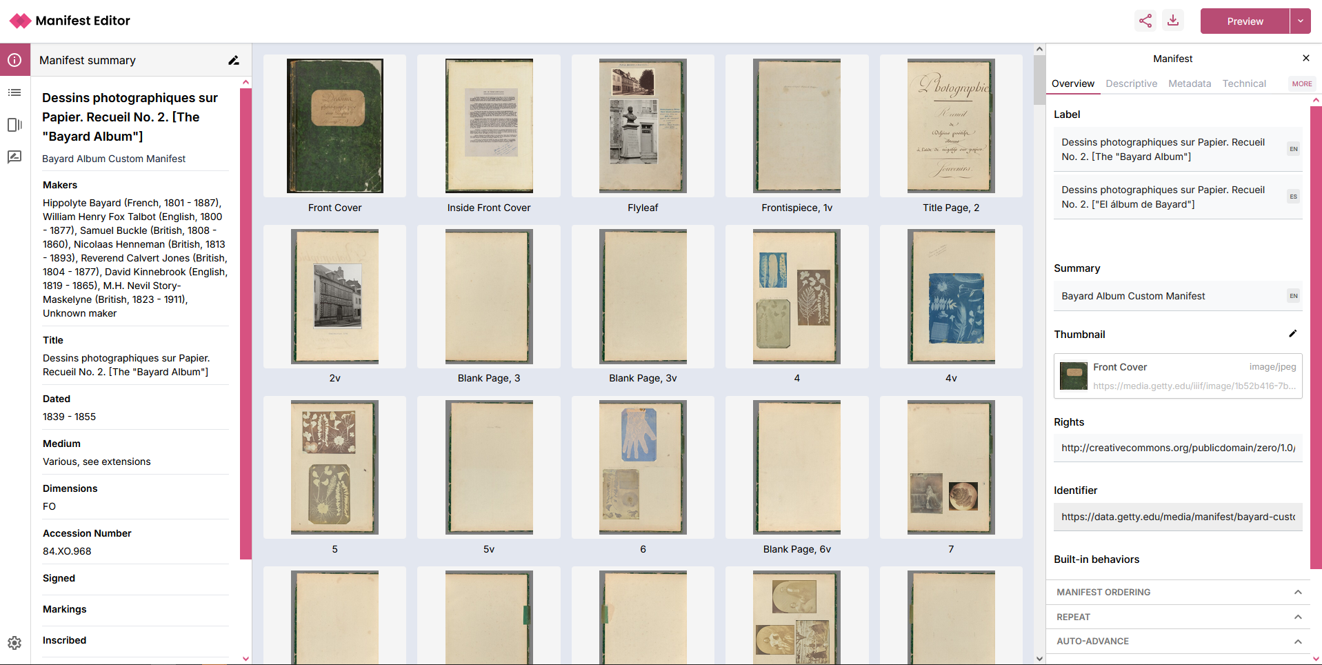 Standard Manifest Editor workbench