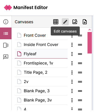 Adjusting the order of canvases