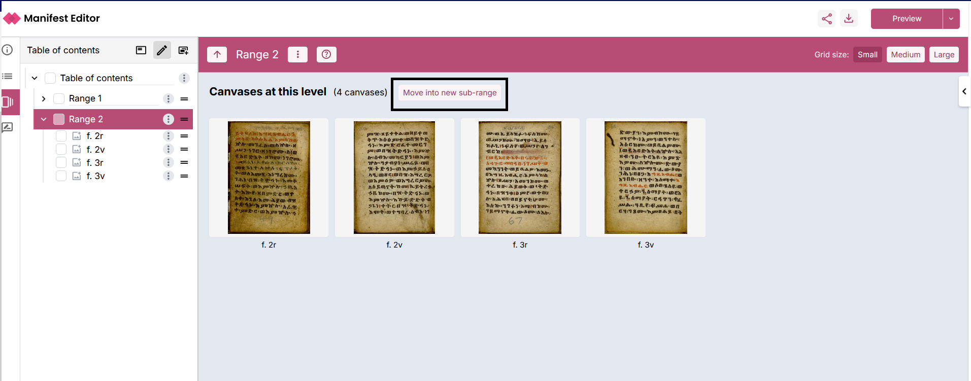 Select move into sub-range