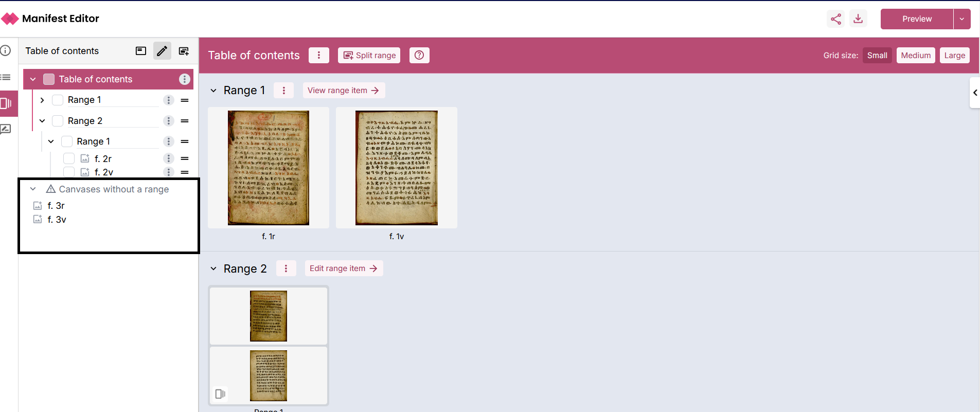 Canvases without a range