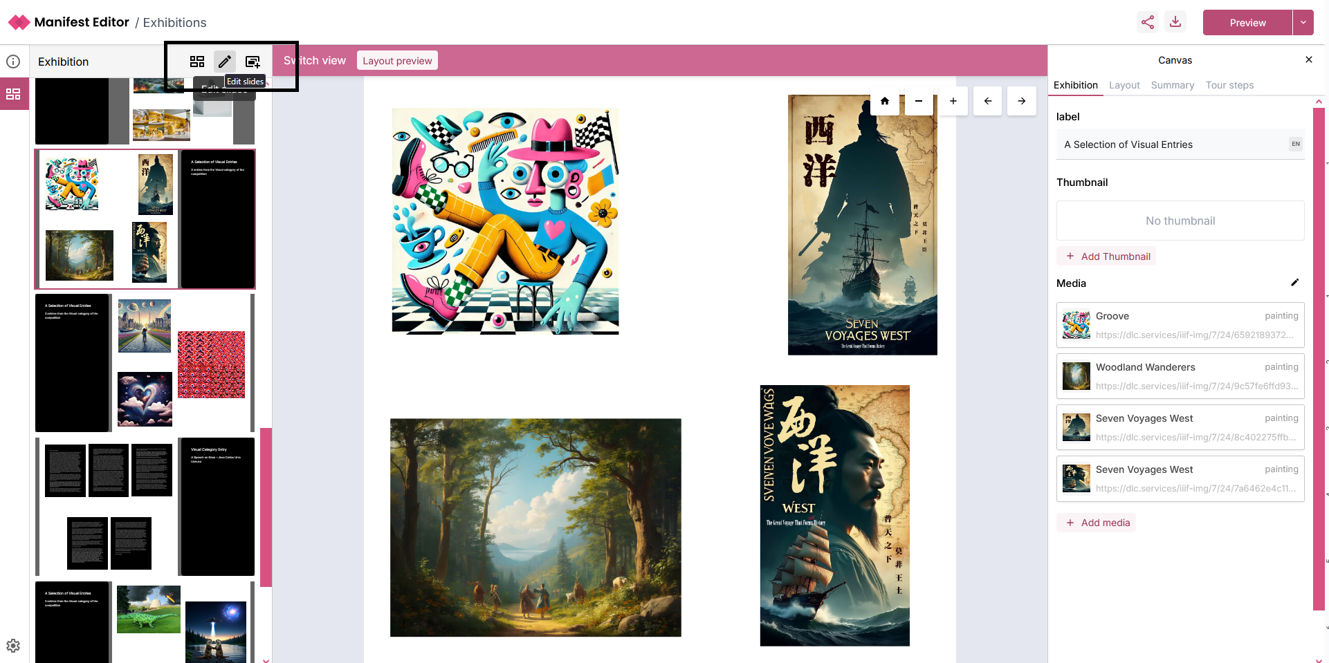 Exhibition grid view