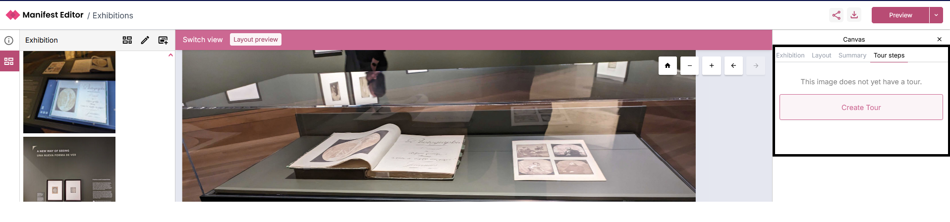 Canvas layout options