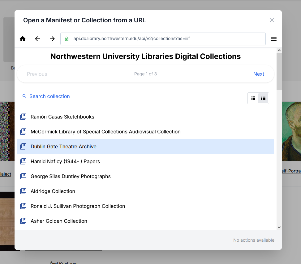 Navigating content in the IIIF Browser