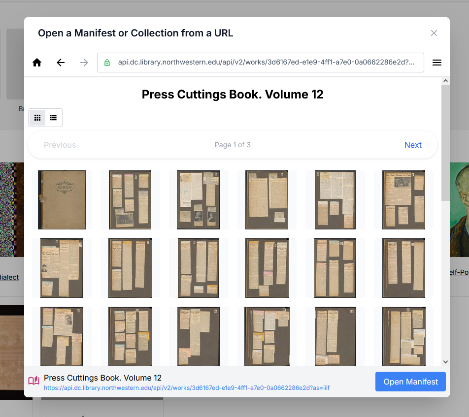 Open content in the IIIF Browser